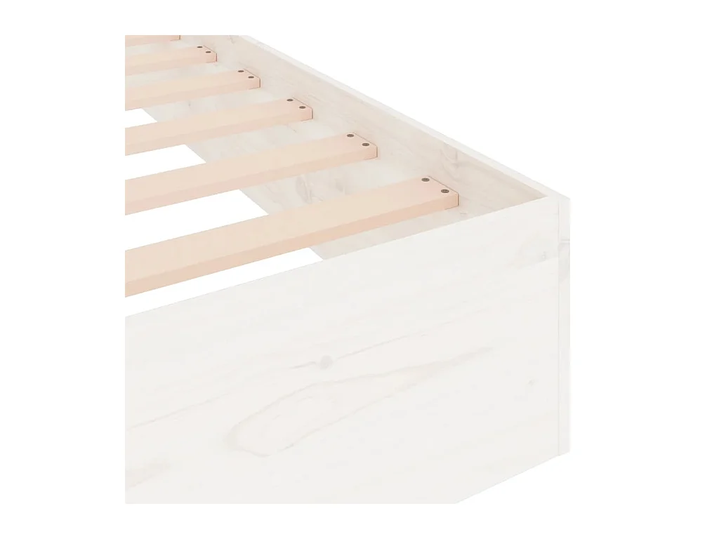 Cadre de lit Blanc Bois massif 75x190 cm Petit simple