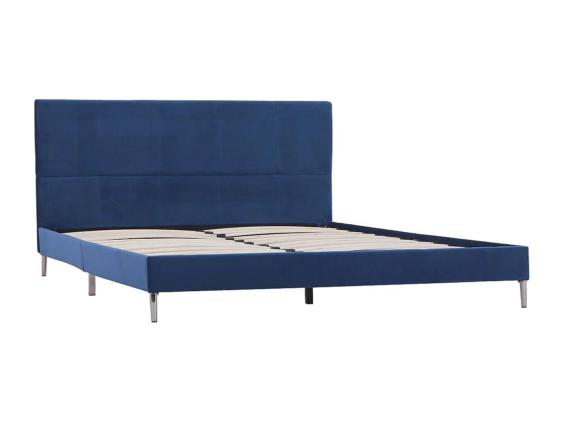 Estructura de cama de tela azul 160x200 cm