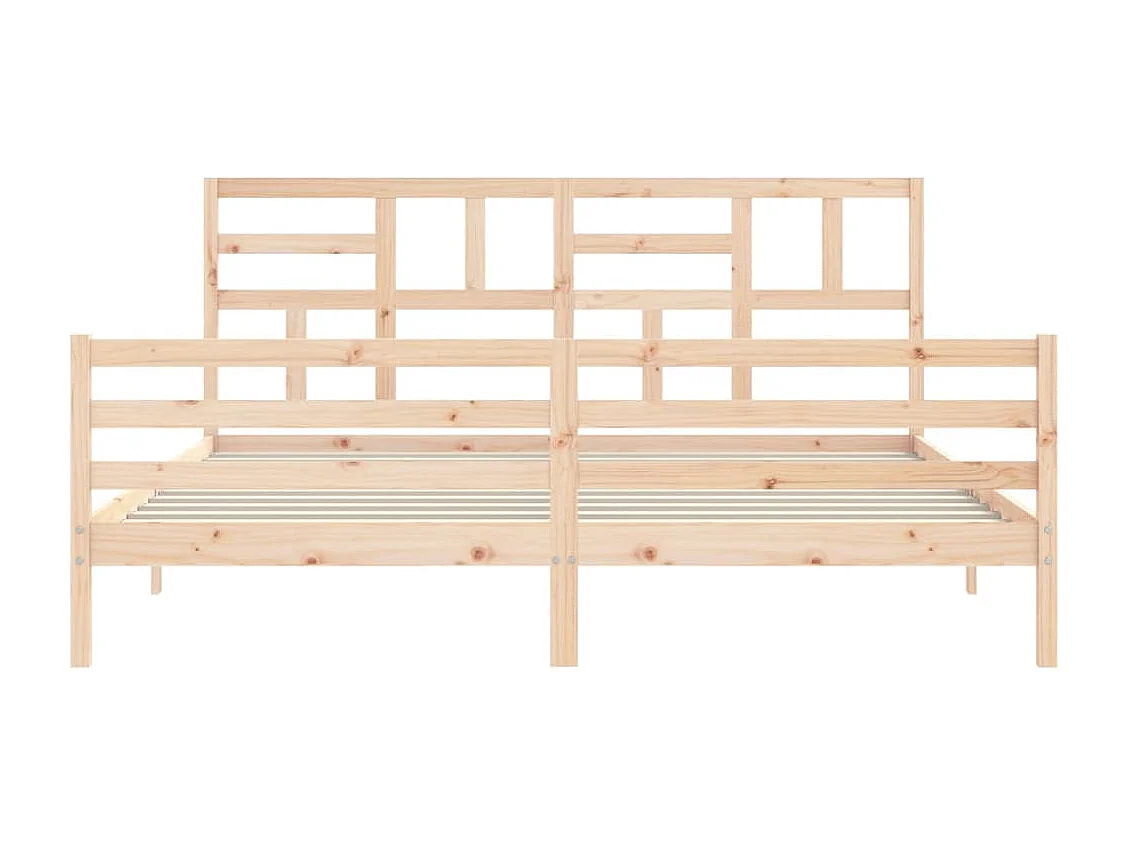 Estrutura de cama Super King Size com cabeceira madeira maciça