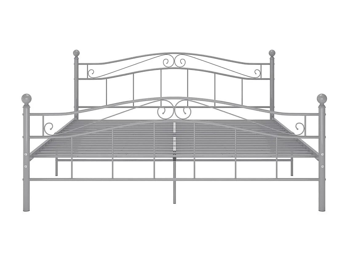 Estrutura de cama metal 160x200 cm cinzento