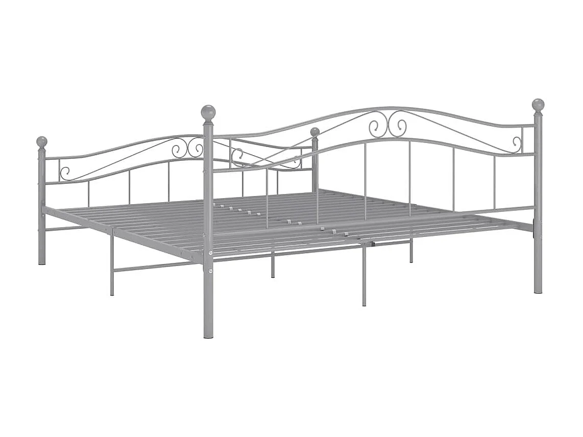 Estrutura de cama metal 160x200 cm cinzento