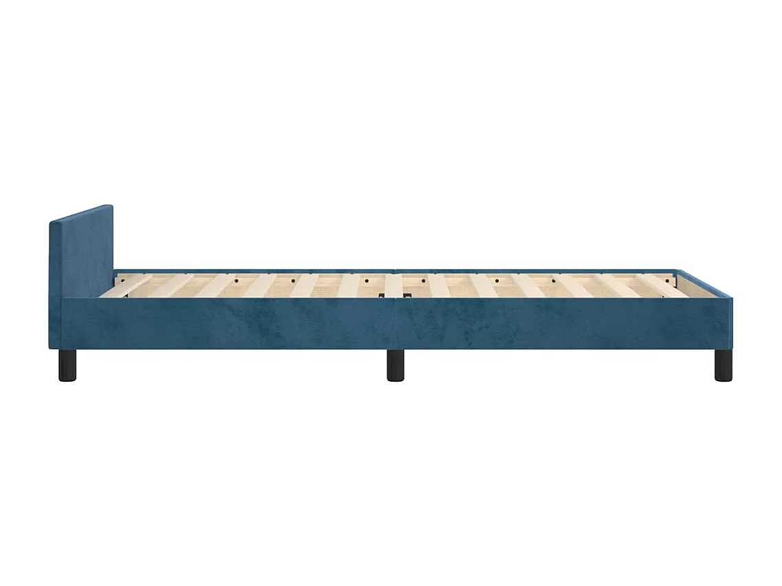 Estructura cama con cabecero terciopelo azul oscuro 90x200 cm