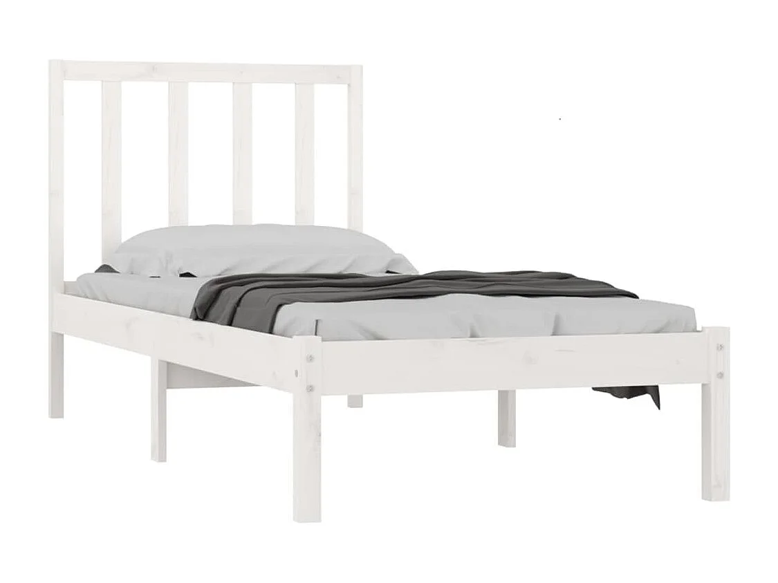 Estrutura cama solteiro 90x190 cm pinho maciço branco