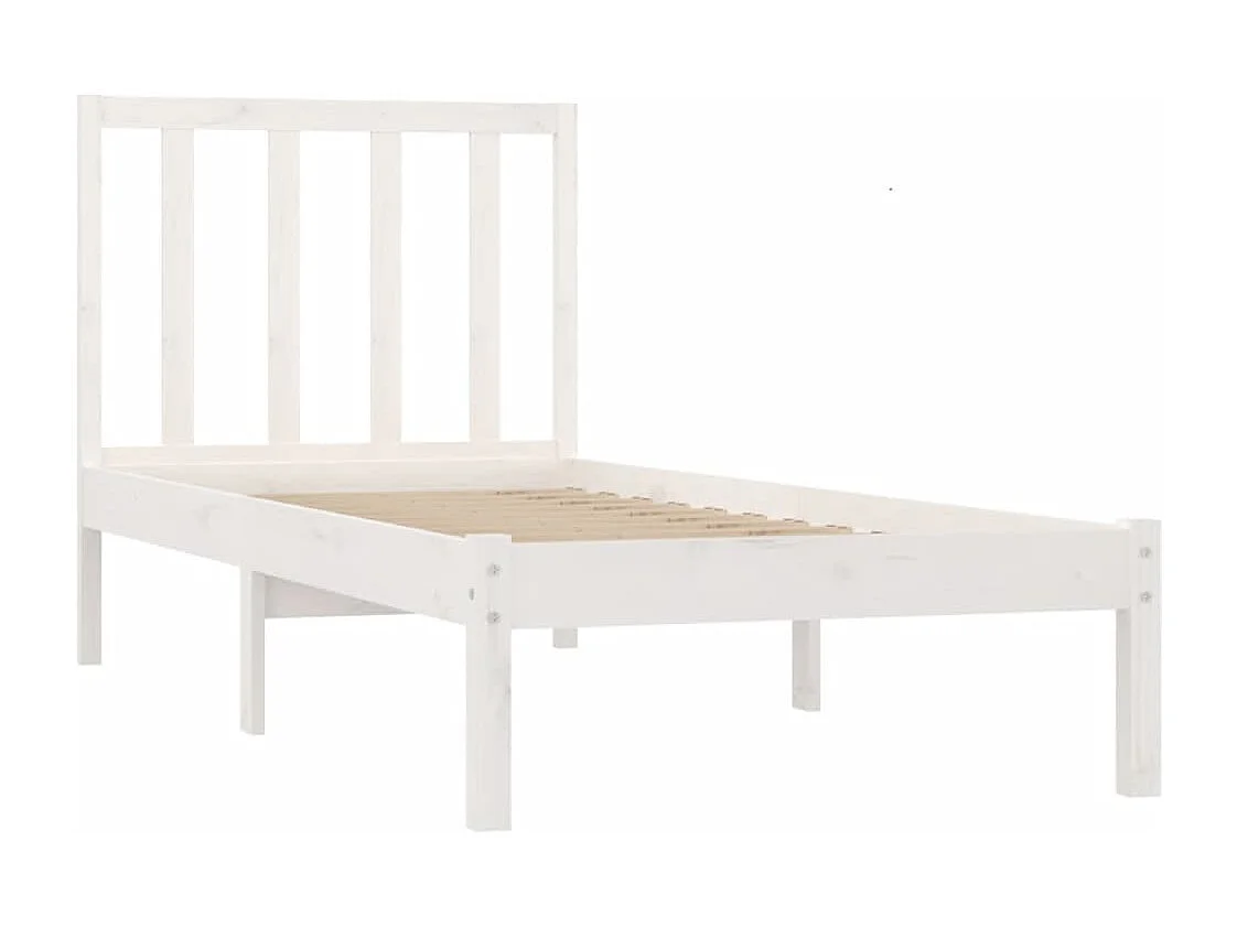 Estrutura cama solteiro 90x190 cm pinho maciço branco