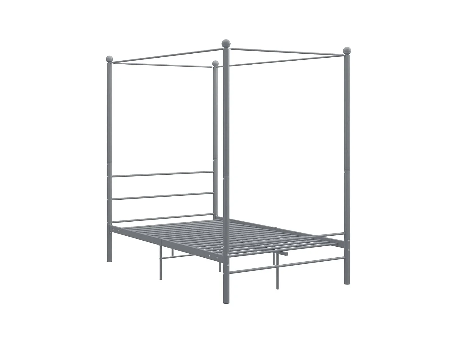 Hemelbedframe metaal grijs 140x200 cm