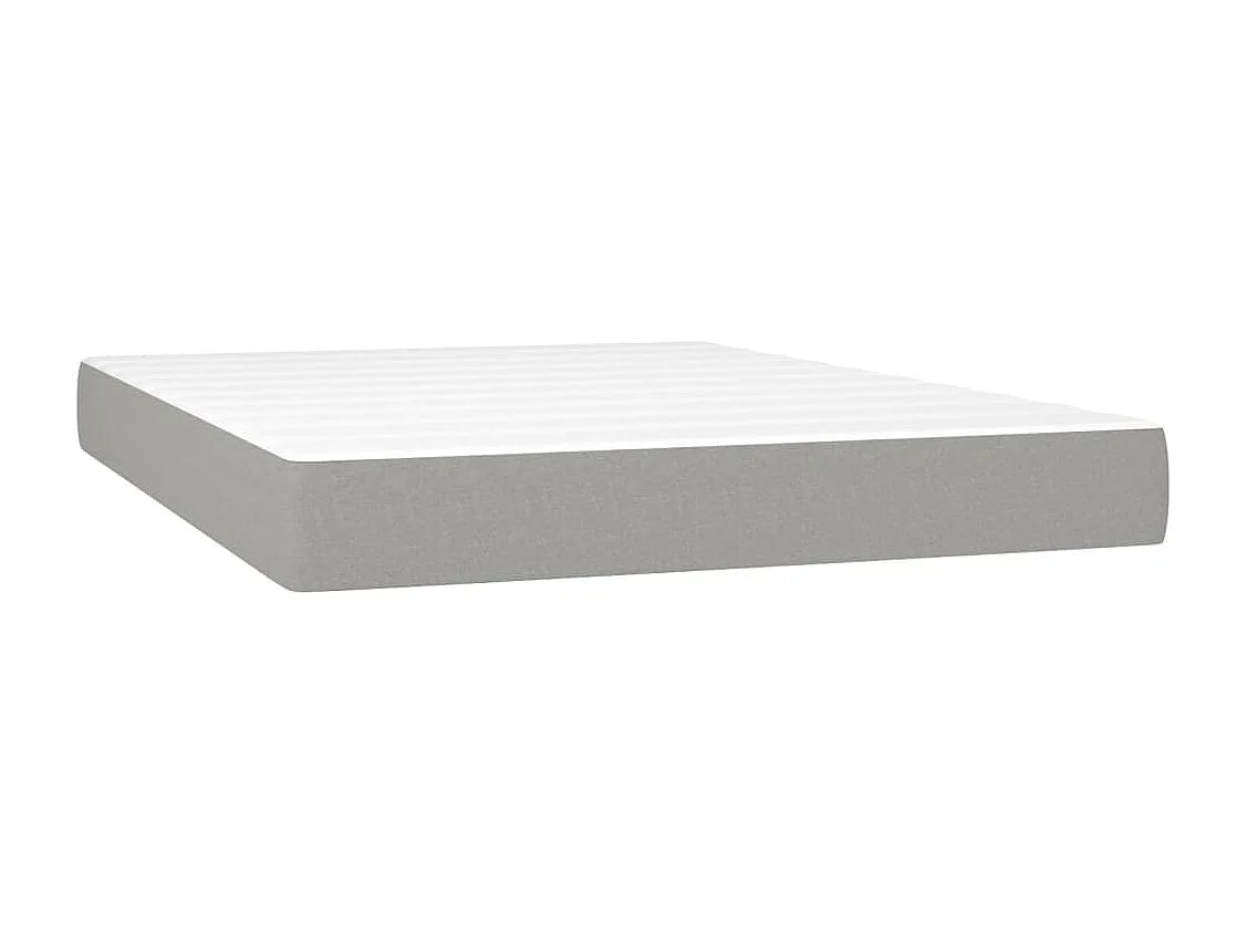 Lit à sommier tapissier avec matelas Gris clair 140x190cm Tissu