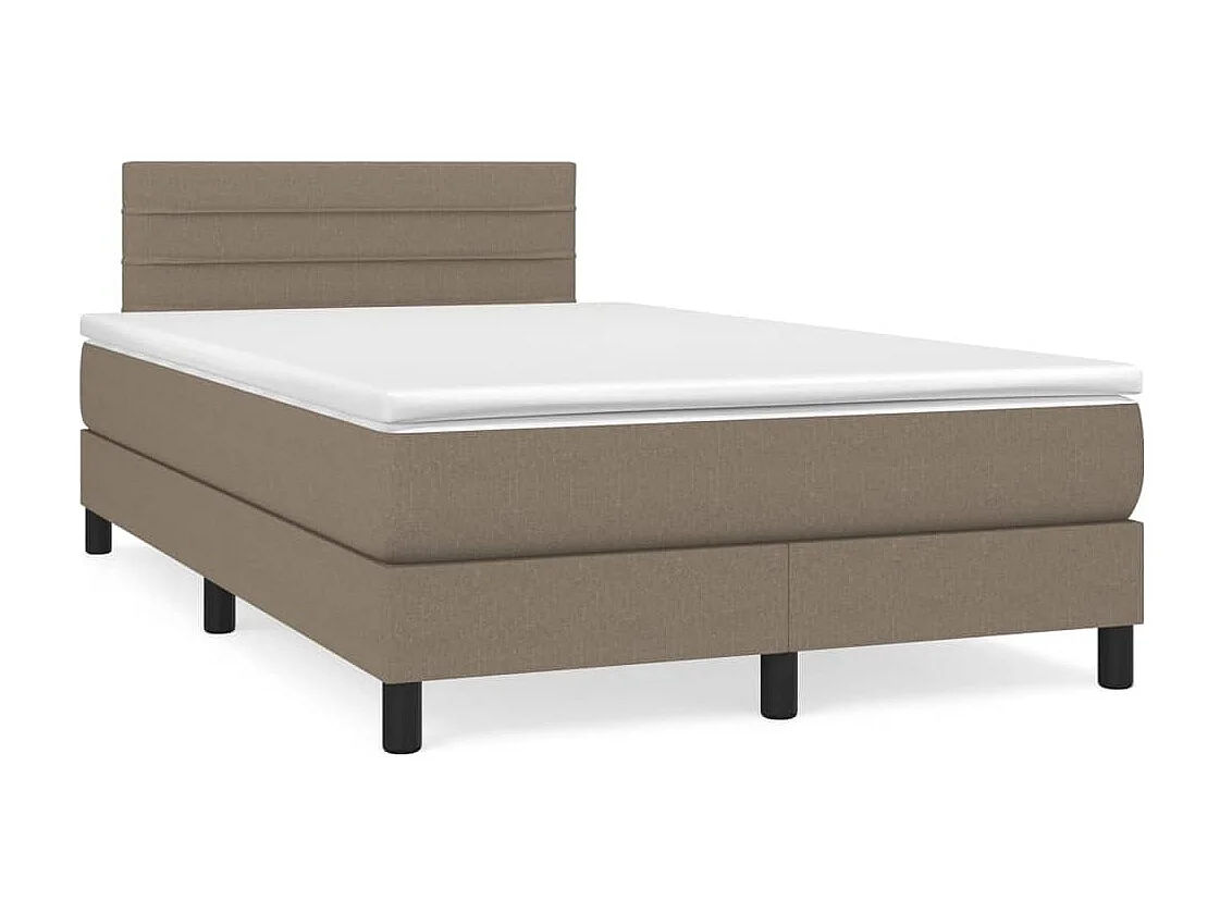 Lit à sommier tapissier avec matelas Taupe 120x200 cm Tissu