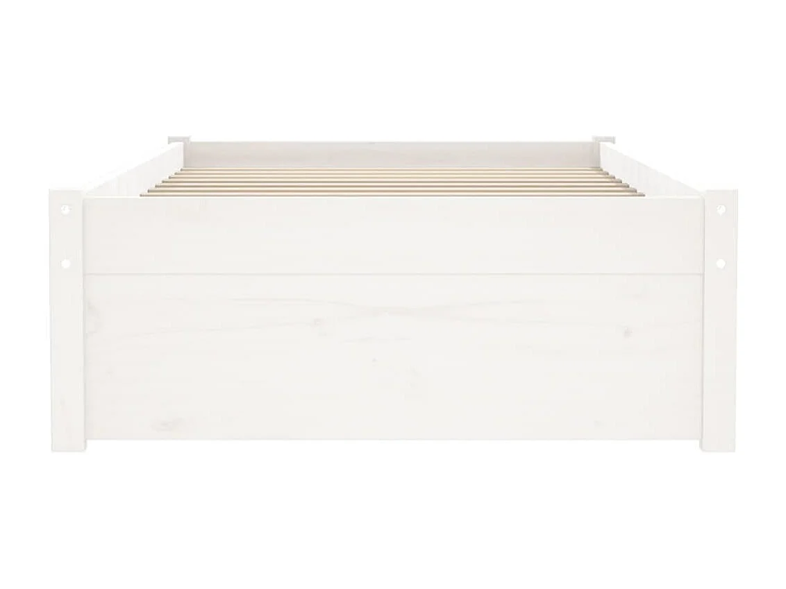 Estrutura cama pequena solteiro 75x190 cm madeira maciça branco