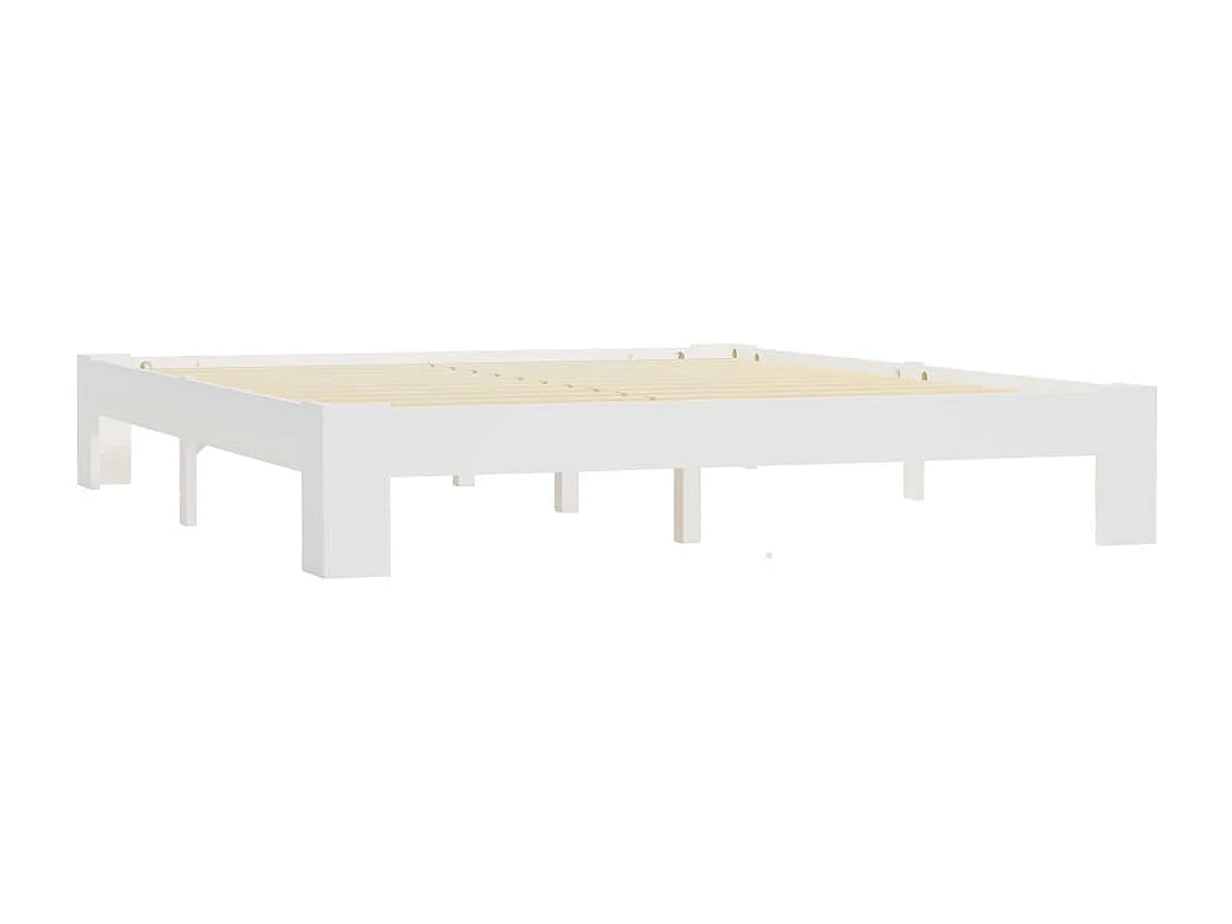 Cadre de lit Blanc Bois de pin massif 160 x 200 cm
