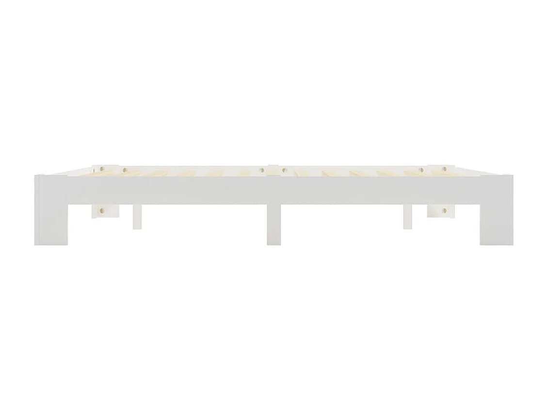 Cadre de lit Blanc Bois de pin massif 160 x 200 cm