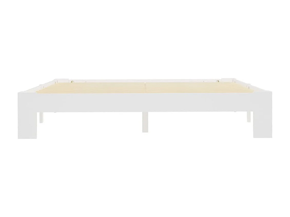 Cadre de lit Blanc Bois de pin massif 160 x 200 cm