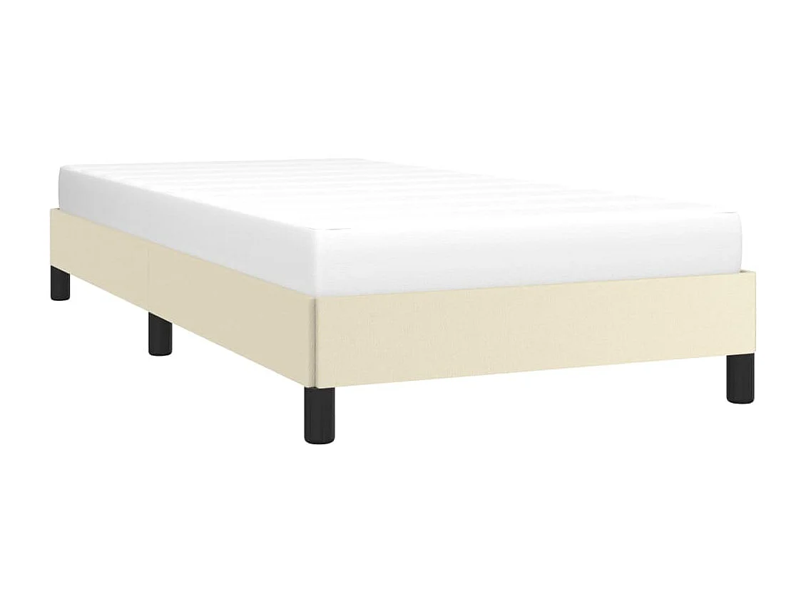 Estrutura de cama 80x200 cm couro artificial cor creme