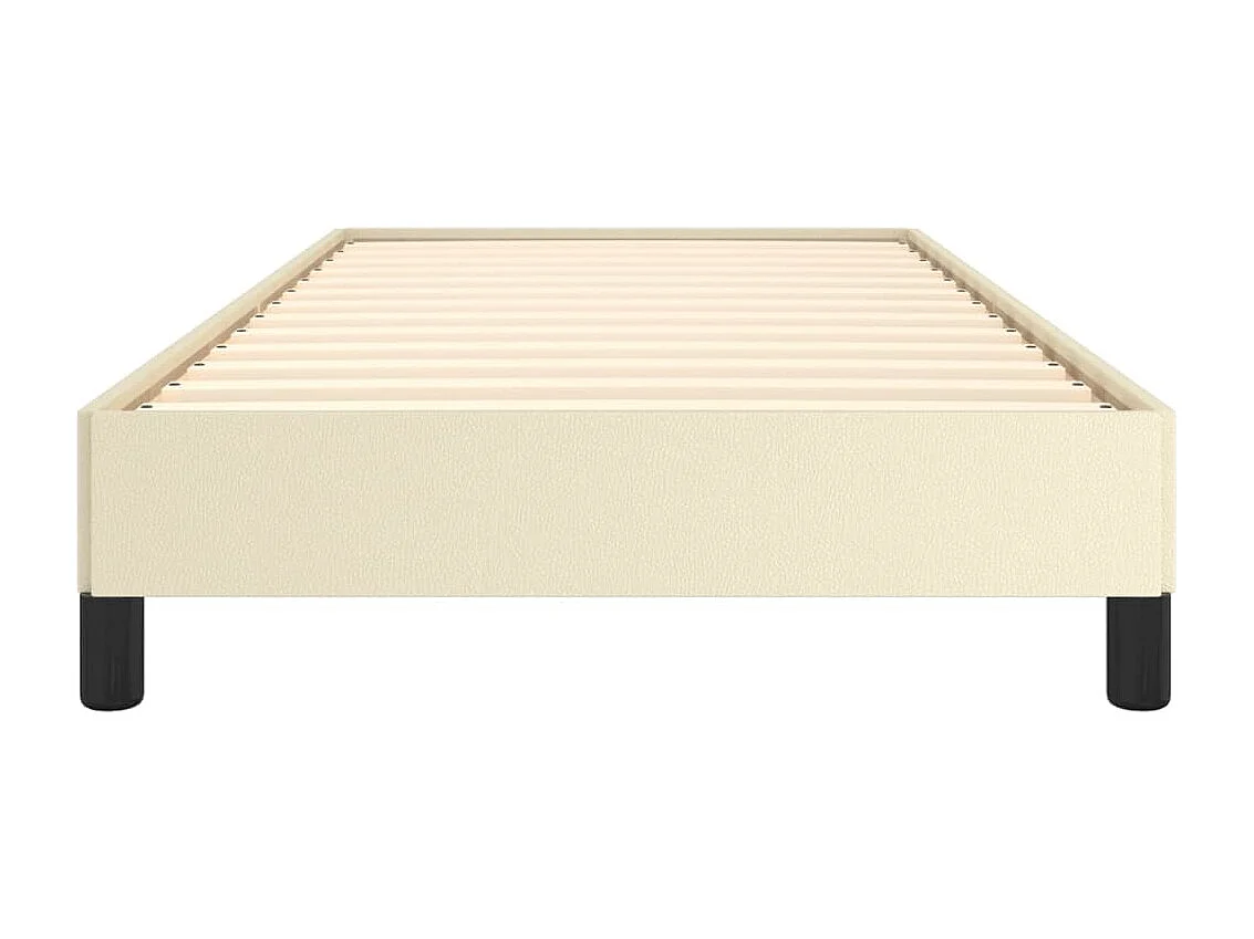 Estructura de cama cuero sintético color crema 80x200 cm