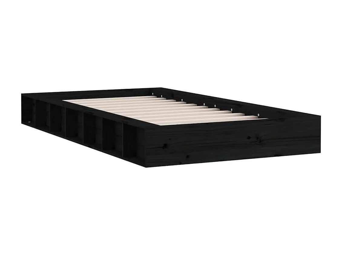 Cadre de lit Noir 90x200 cm Bois massif