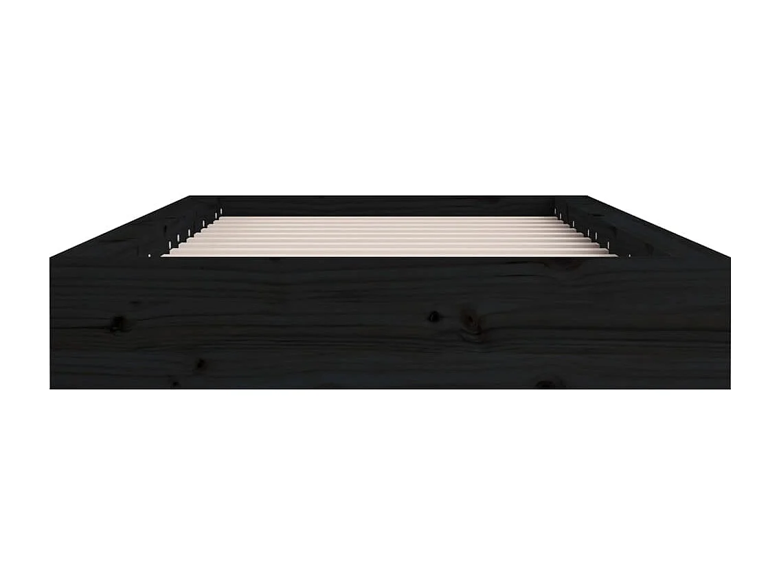 Cadre de lit Noir 90x200 cm Bois massif