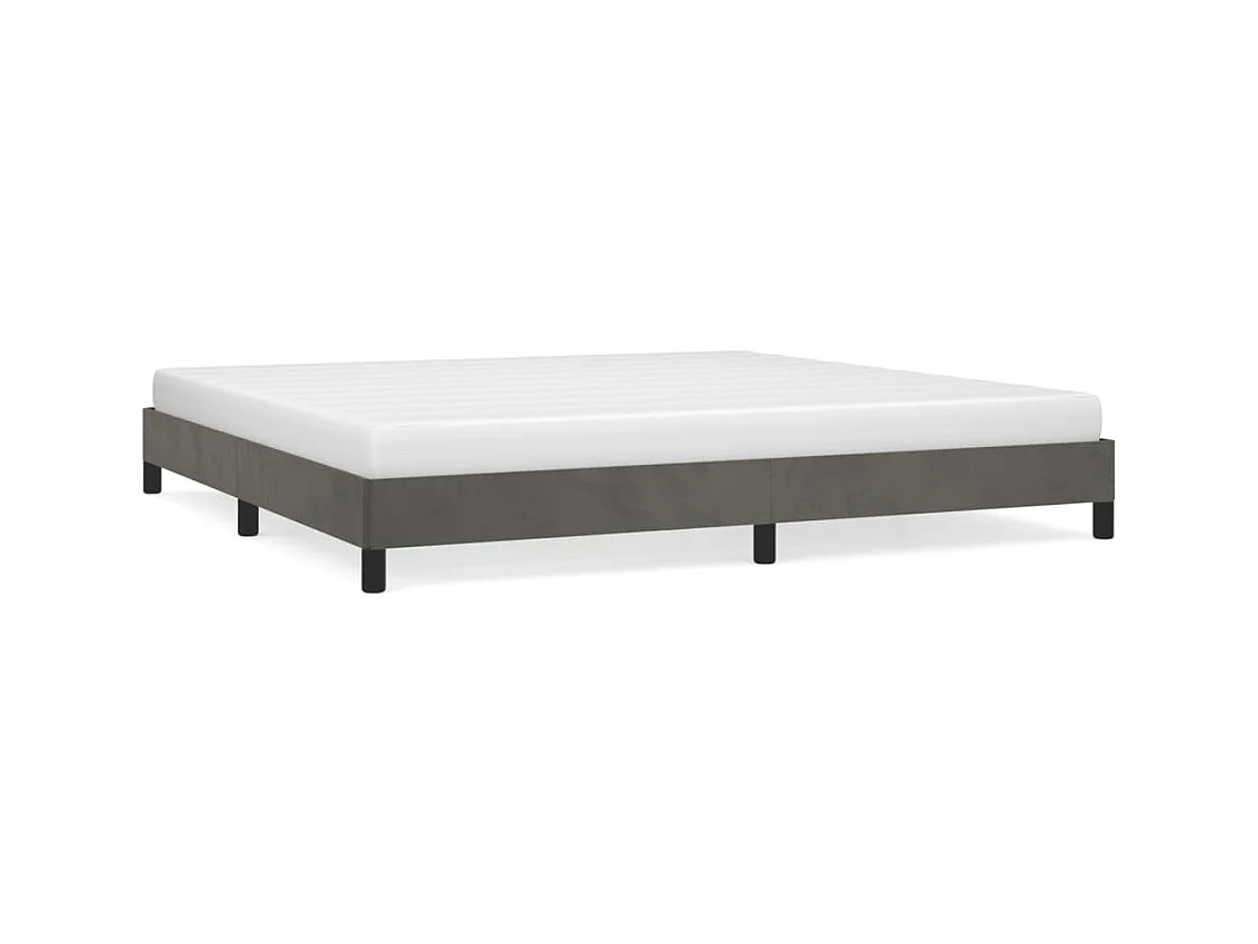 Estructura de cama de terciopelo gris oscuro 180x200 cm