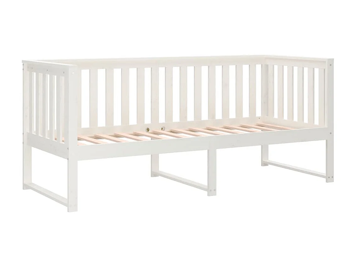 Sofá cama madera maciza de pino blanco 75x190 cm