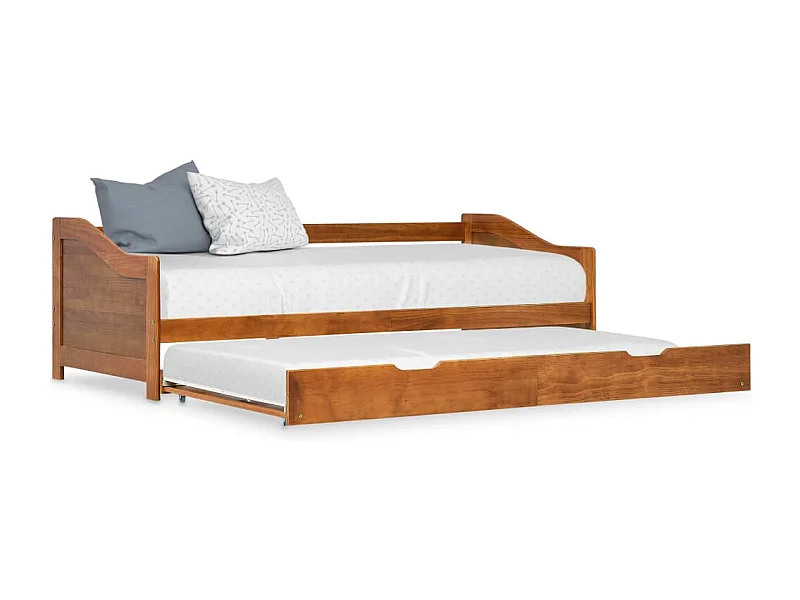 Cadre de lit extensible Marron miel Bois de pin 90x200 cm