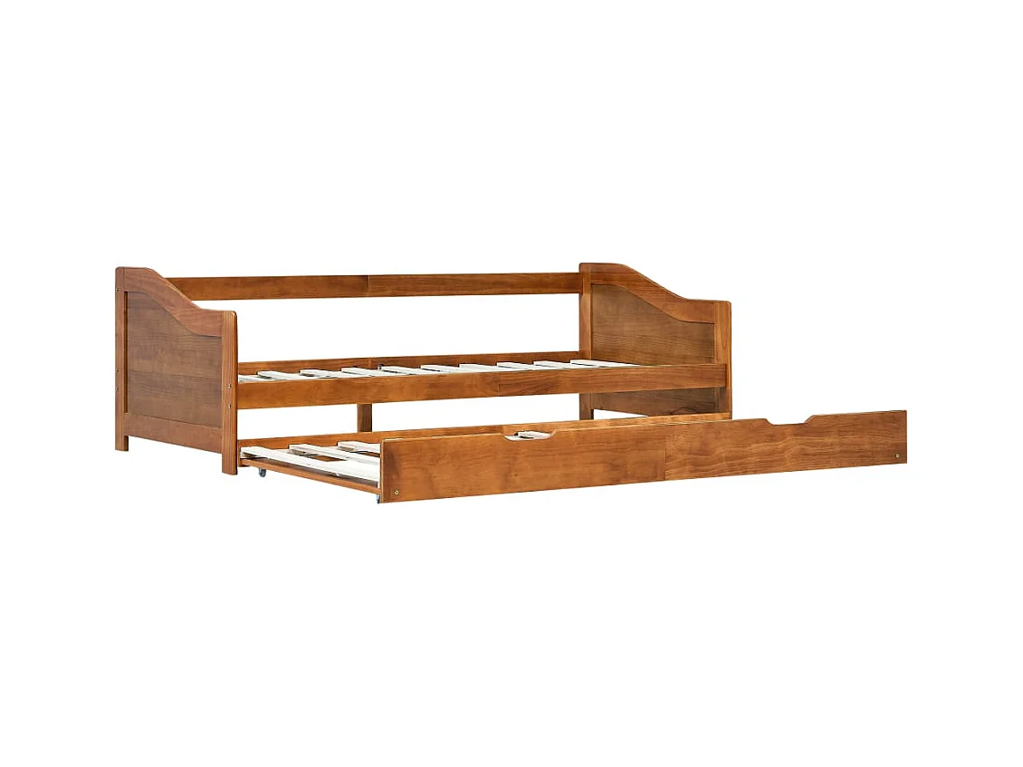 Estructura de sofá cama madera de pino marrón miel 90x200 cm