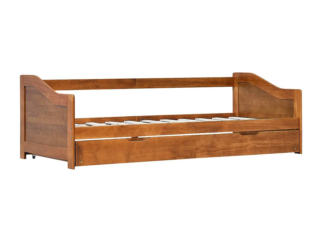 Estrutura sofá-cama de puxar 90x200 cm madeira pinho castanho