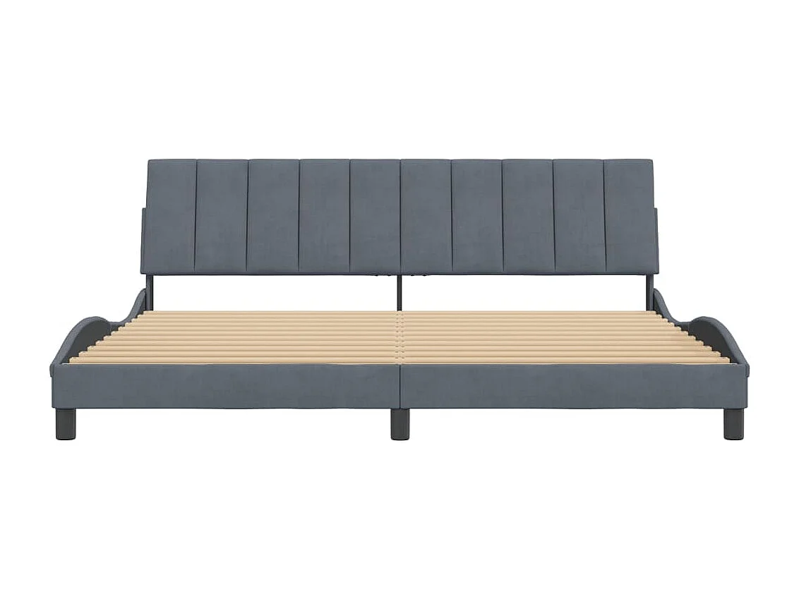 Estructura cama con cabecero terciopelo gris oscuro 200x200 cm