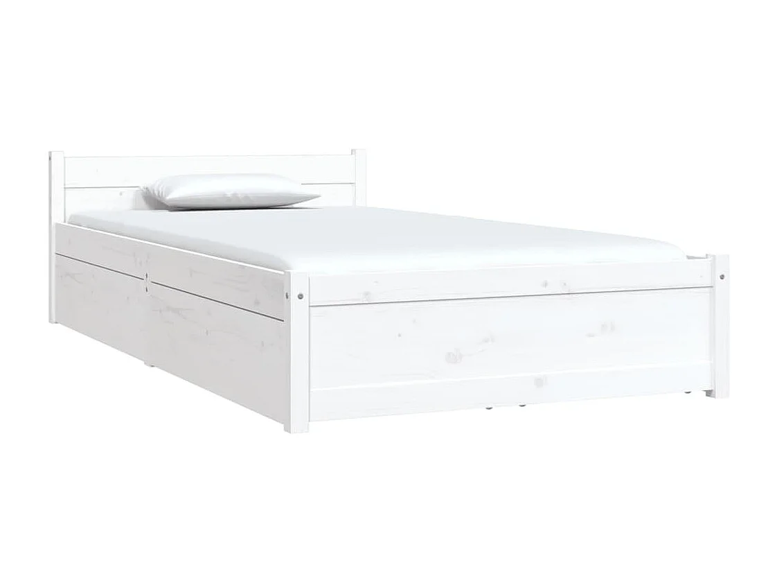Estructura de cama individual con cajones blanco 90x190 cm