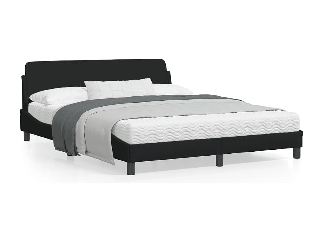 Estrutura de cama 160x200 cm tecido preto