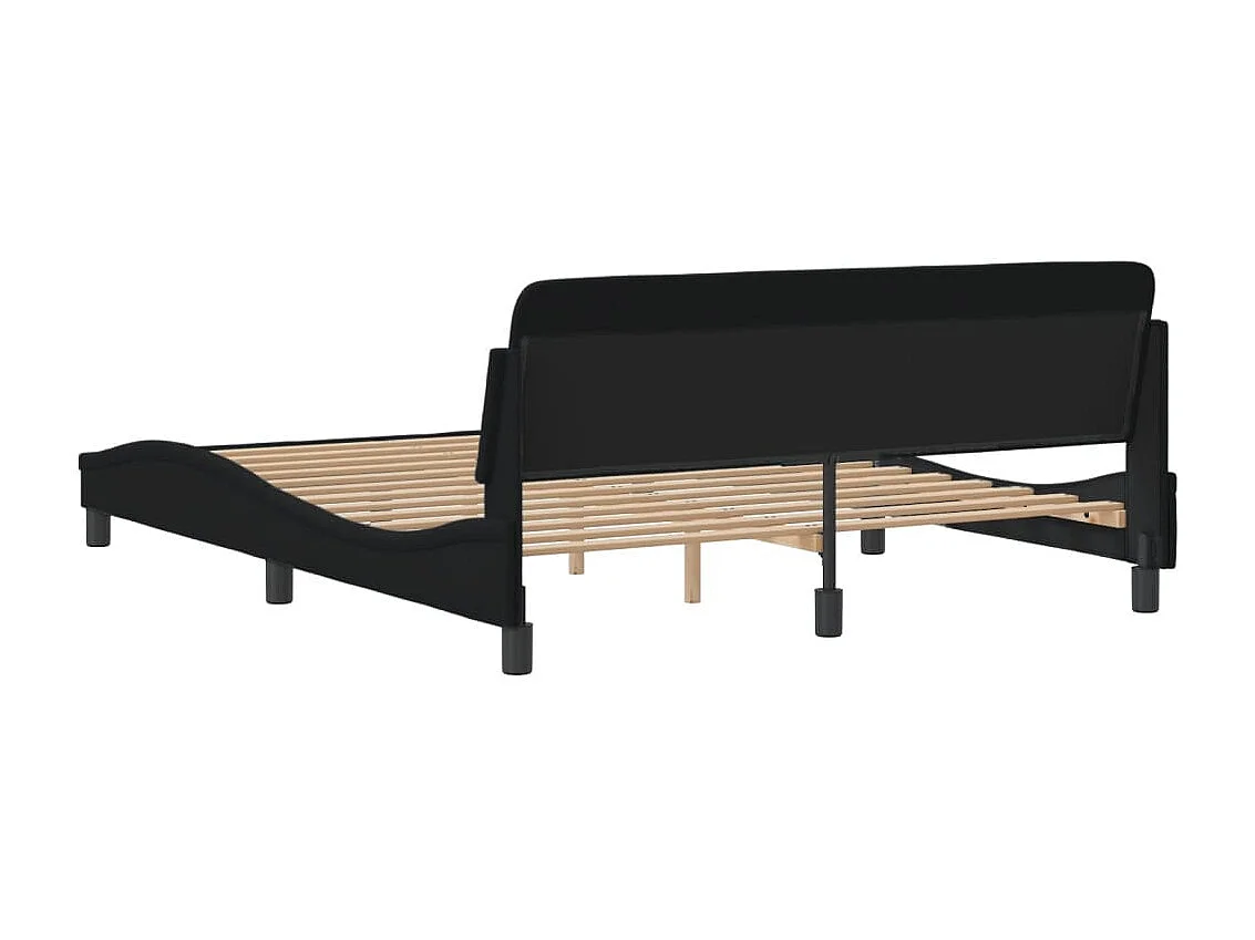 Estrutura de cama 160x200 cm tecido preto