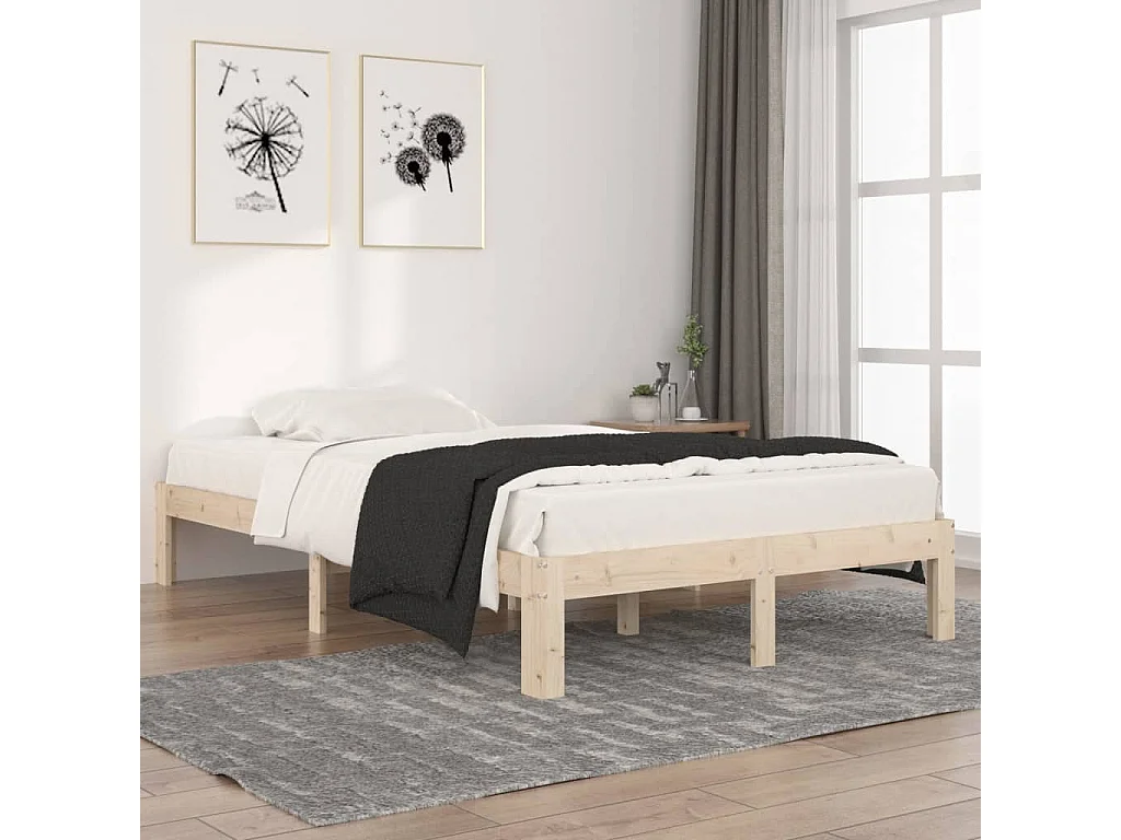 Estrutura de cama 120x200 cm pinho maciço