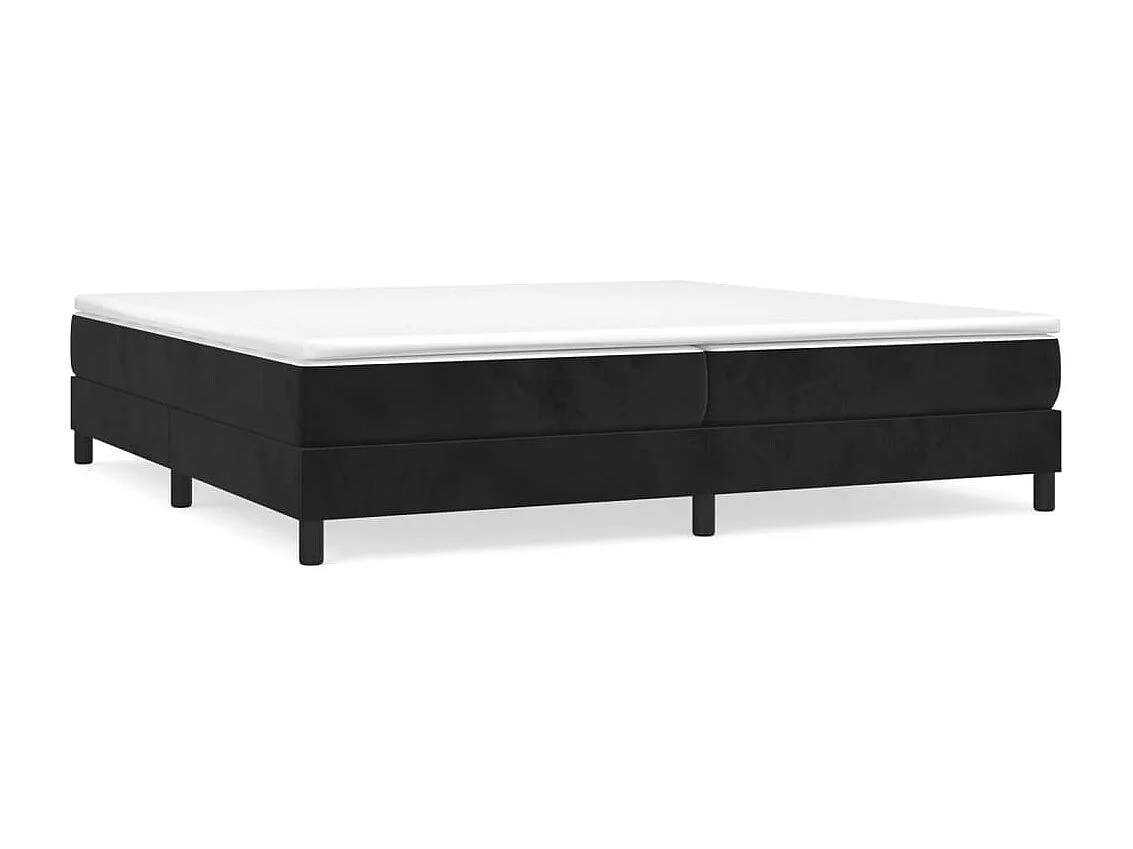 Cama box spring con colchón terciopelo negro 200x200 cm