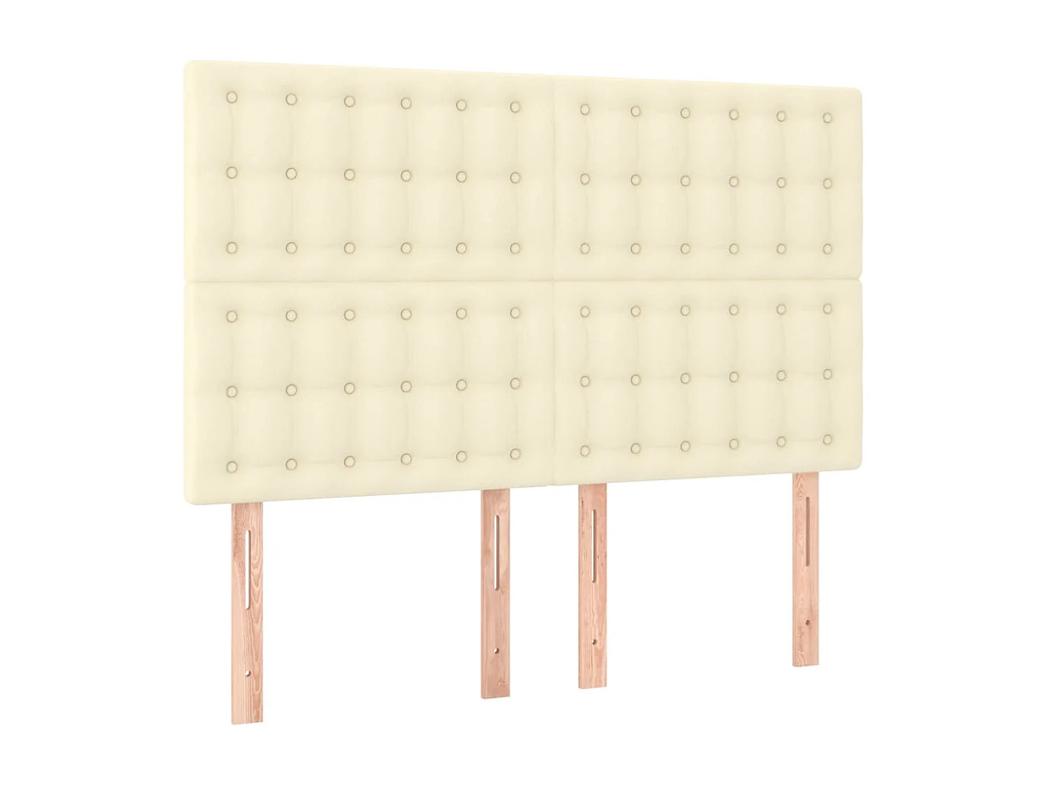 Cama box spring con colchón cuero sintético crema 140x200cm