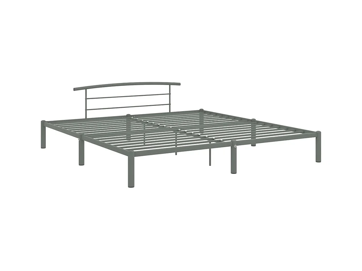 Estructura de cama de metal gris 200x200 cm