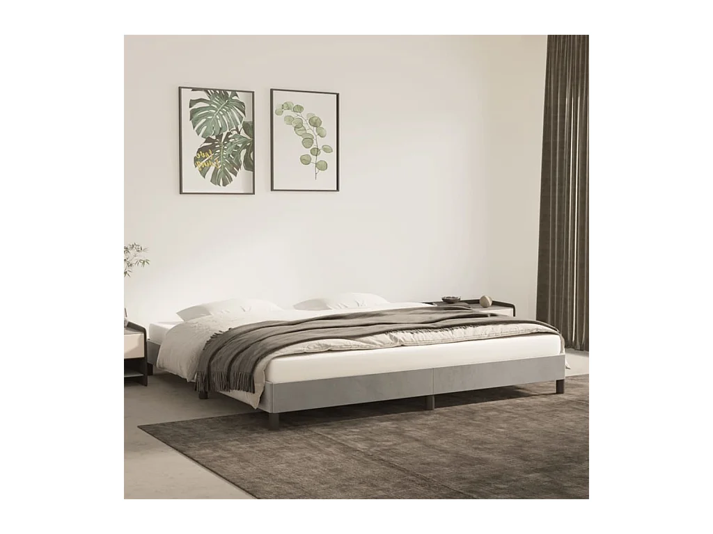 Bedframe zonder matras 200x200 cm fluweel lichtgrijs