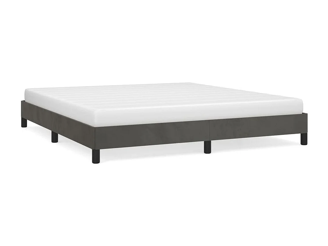 Estrutura de cama 160x200 cm veludo cinzento-escuro