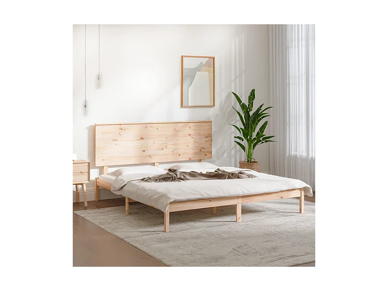 Cadre de lit Bois massif 180x200 cm Super King