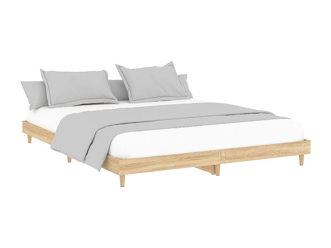 Estructura de cama madera contrachapada roble Sonoma 160x200 cm