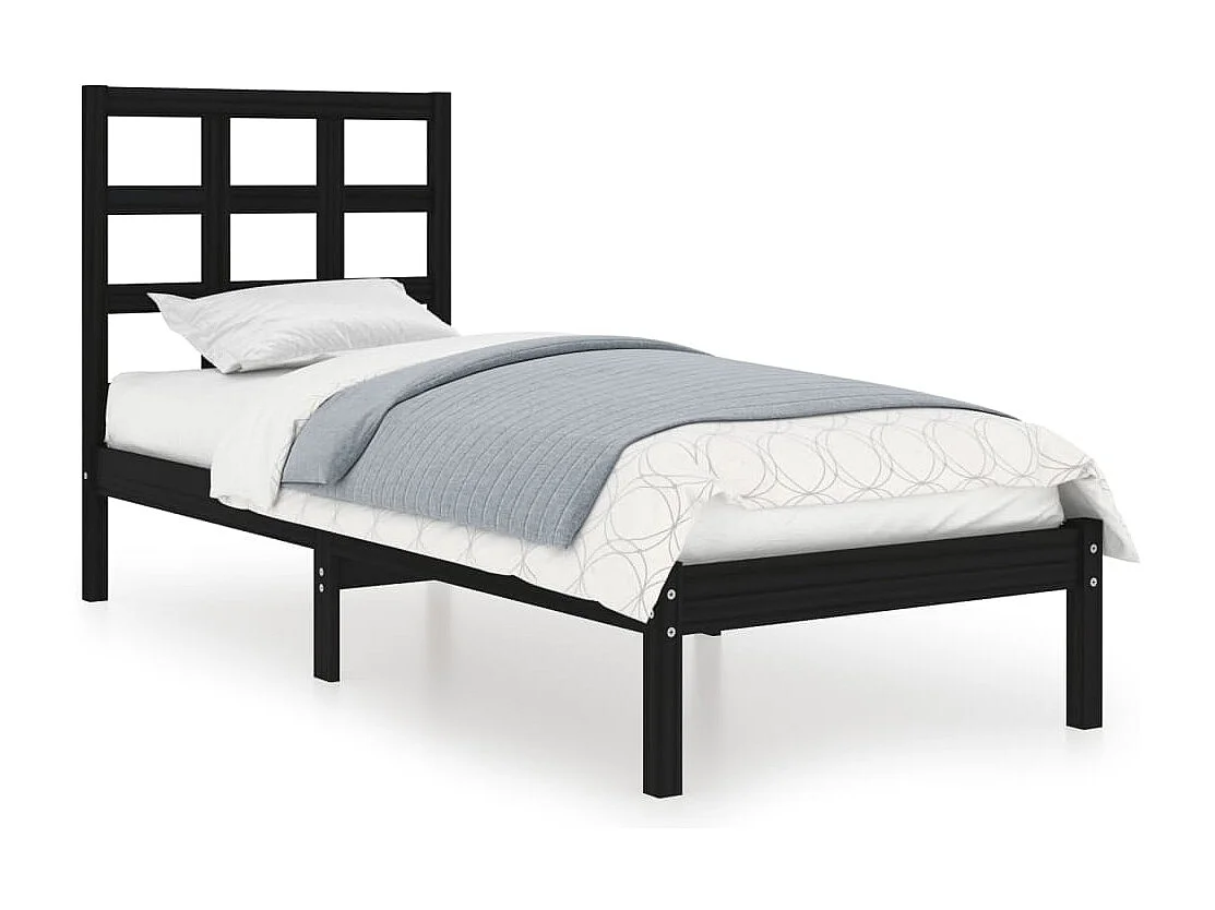 Estructura de cama madera maciza negro 100x200 cm