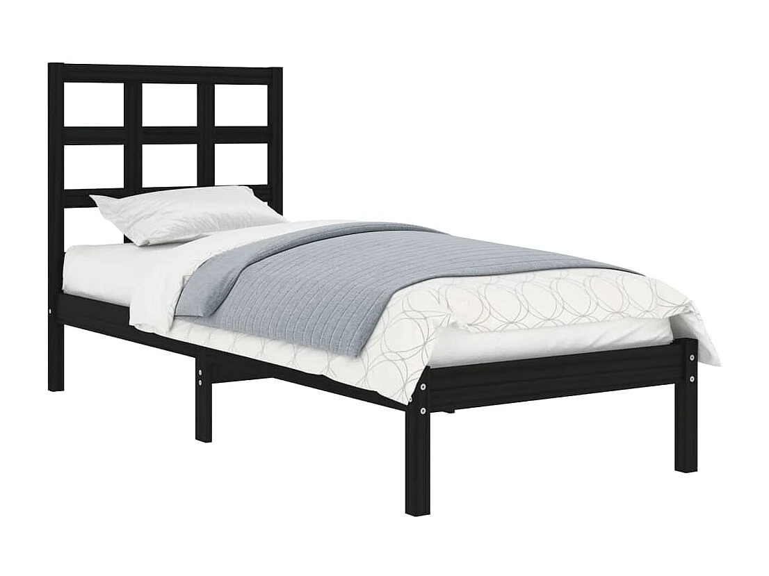Estructura de cama madera maciza negro 100x200 cm