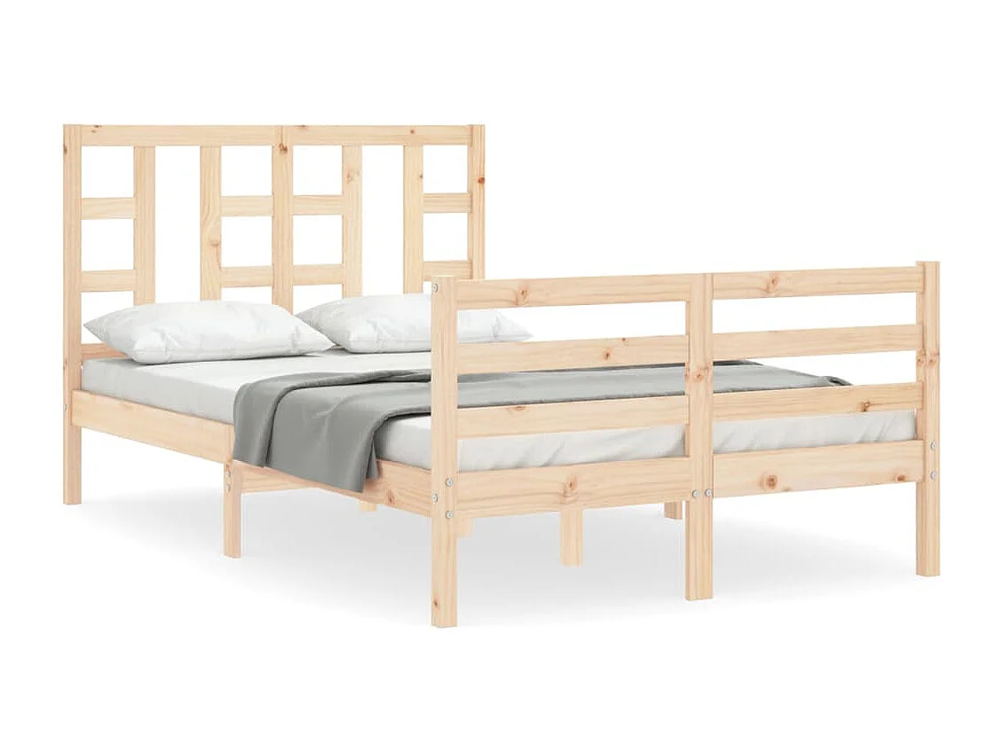 Estrutura de cama de casal c/ cabeceira madeira maciça