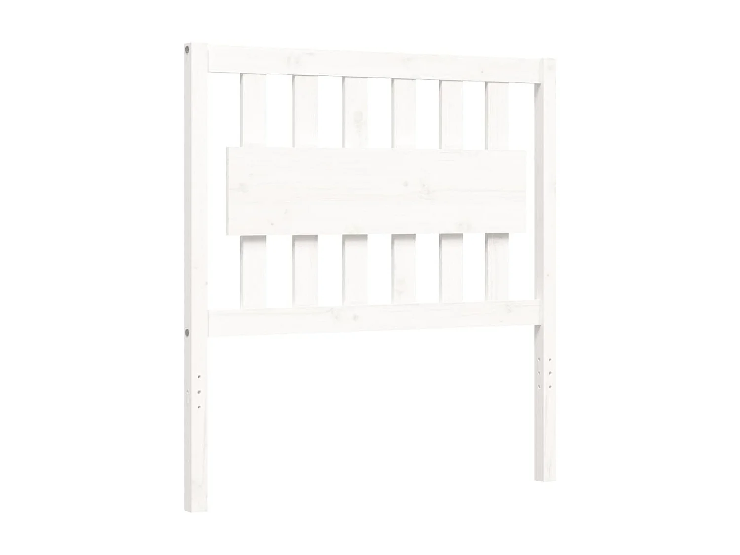 Estrutura cama de solteiro c/ cabeceira madeira maciça branco