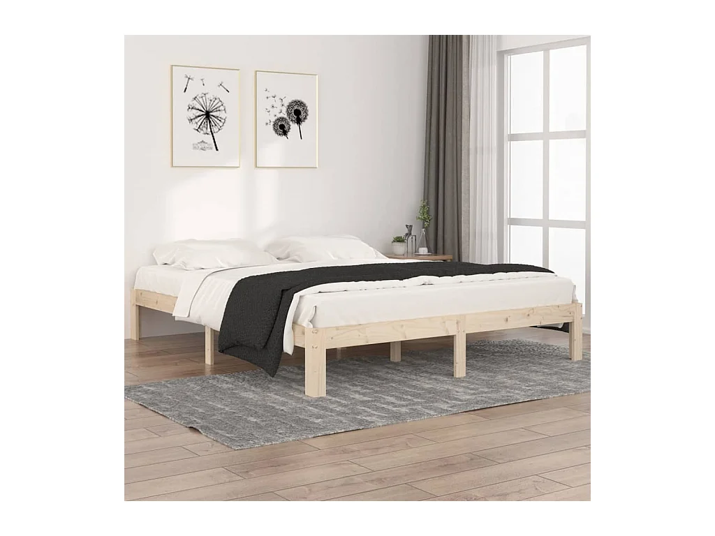 Cadre de lit Bois de pin massif 160x200 cm