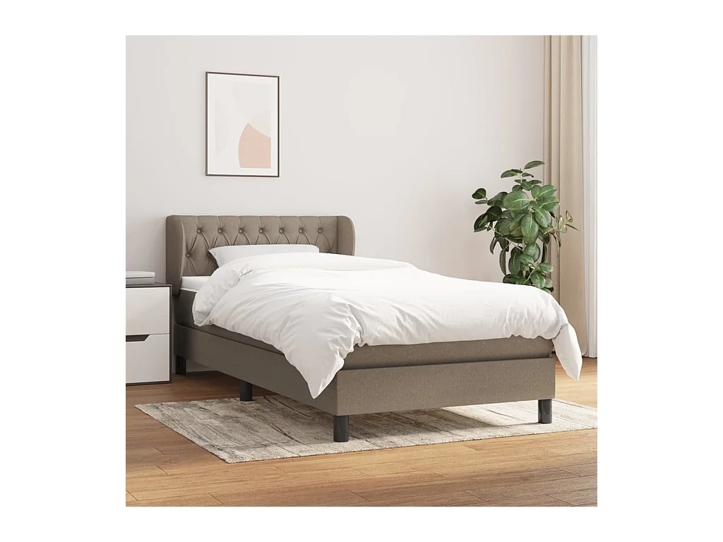 Boxspring met matras stof taupe 90x200 cm