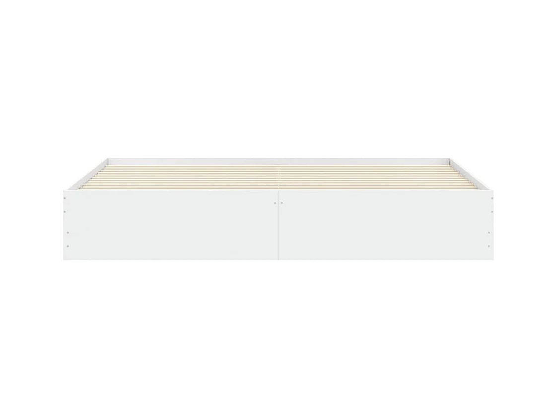Cadre de lit à tiroirs blanc 160x200cm bois d'ingénierie