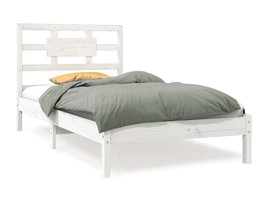 Estrutura cama de solteiro 90x190 cm madeira maciça branco