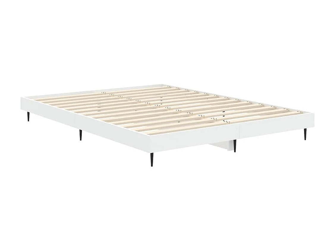 Estrutura de cama 140x190 cm derivados de madeira branco