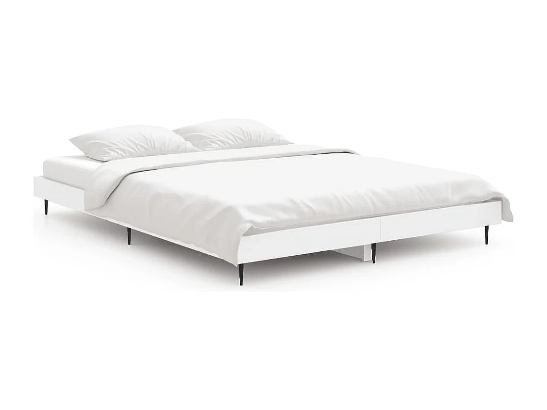 Estrutura de cama 140x190 cm derivados de madeira branco