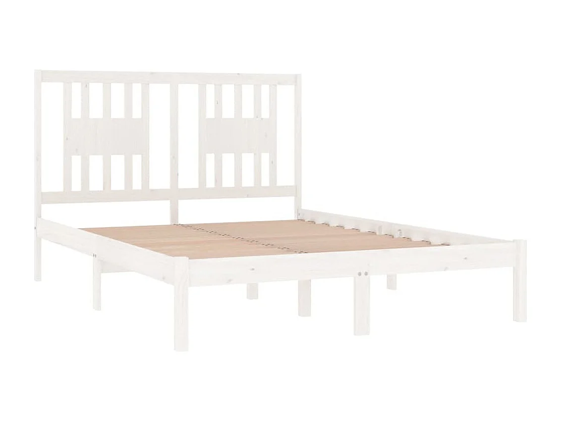 Estructura de cama madera maciza de pino blanco 120x200 cm