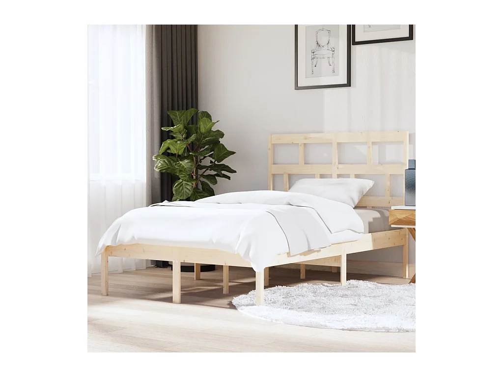 Estrutura de cama 140x200 cm pinho maciço