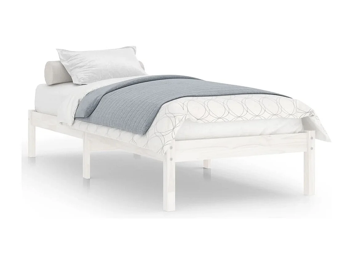 Estrutura de cama 100x200 cm madeira pinho maciça branco