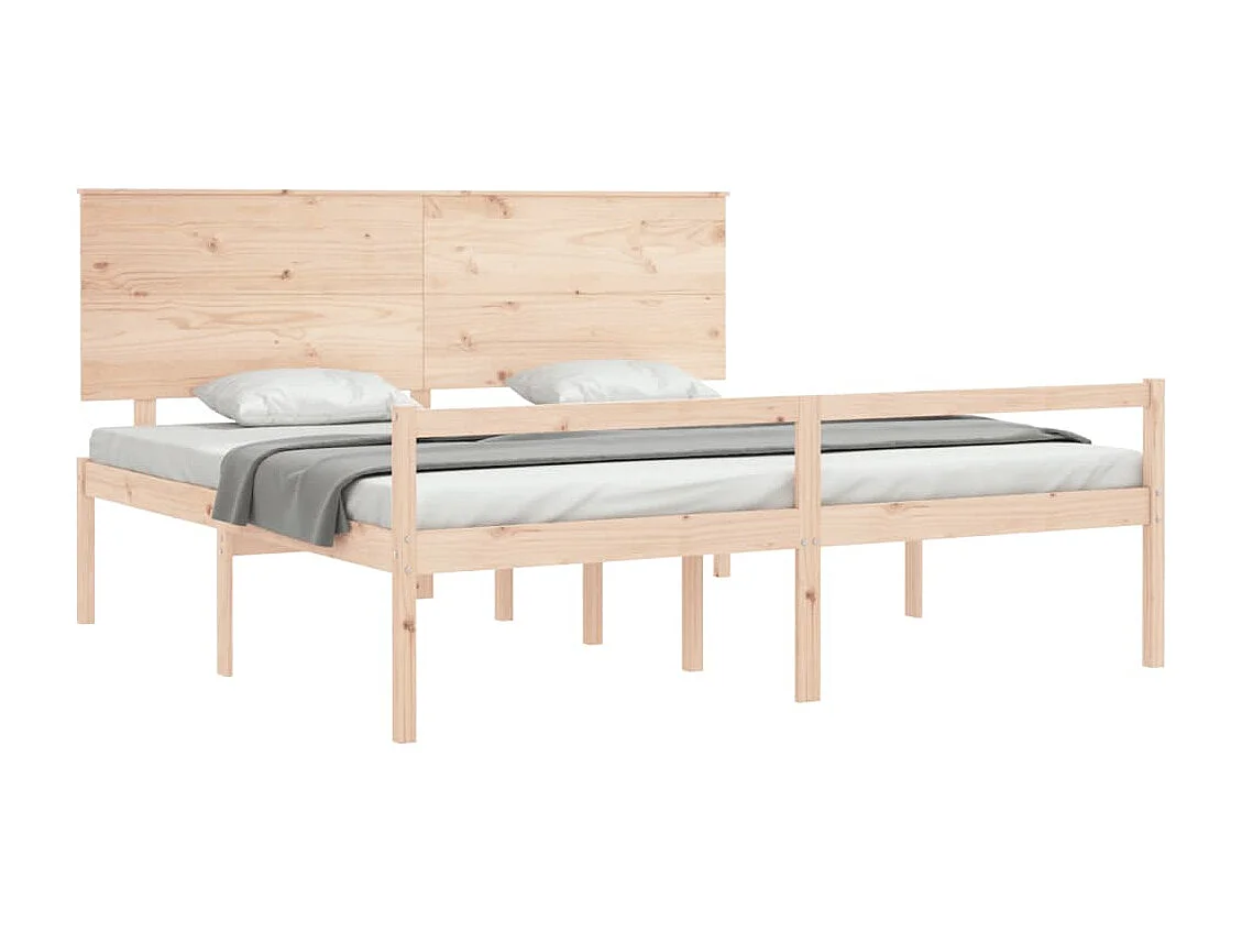 Estrutura de cama com cabeceira 200x200 cm madeira maciça